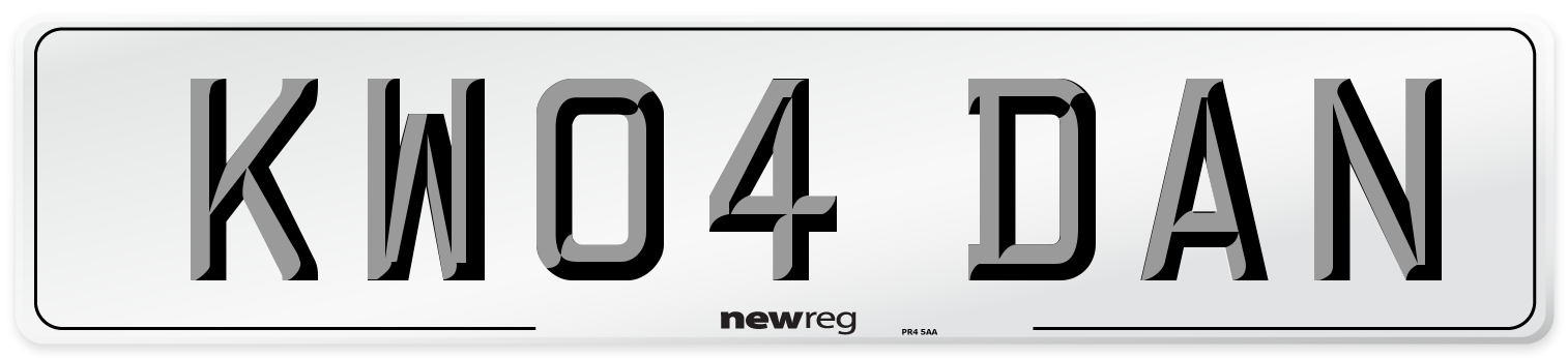 KW04 DAN Number Plate from New Reg